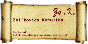 Zsifkovics Kerubina névjegykártya